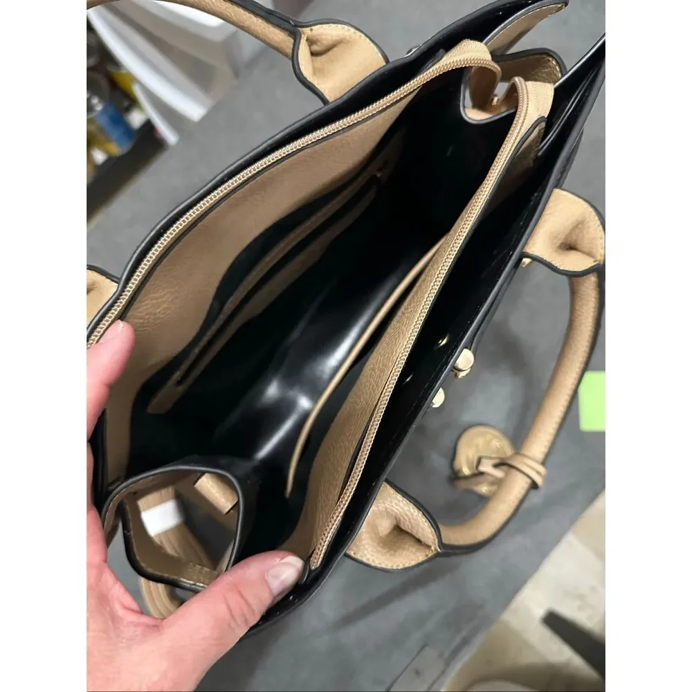 Dasein Tan Structured Satchel Handbag | Business Casual Work Purse